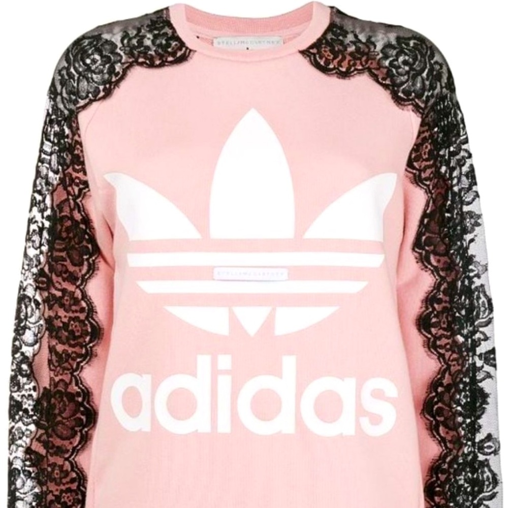 Adidas x Stella Mc Cartney, gorgeous blush sweater with black lace details